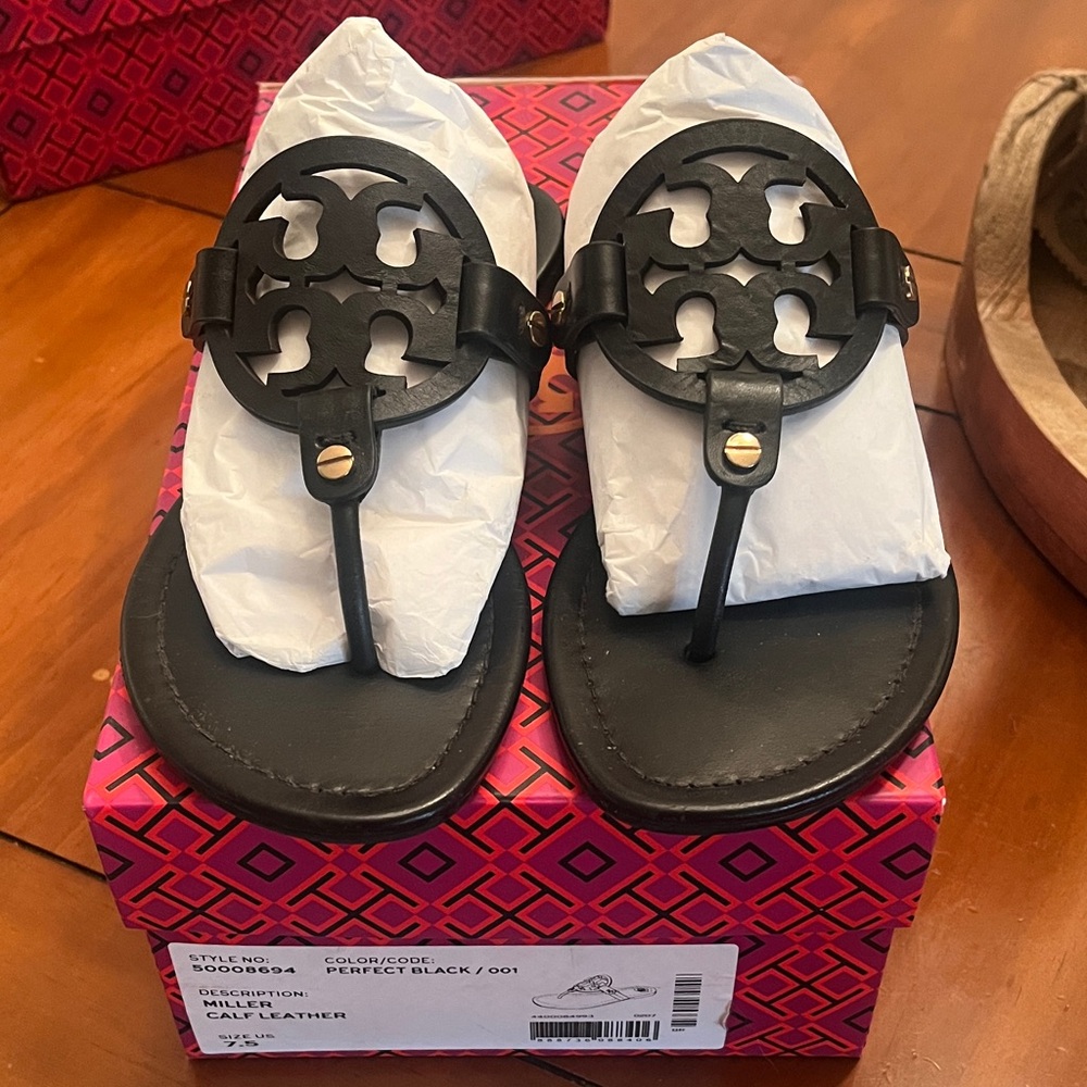 Tory Burch Miller Calf Leather Sandals